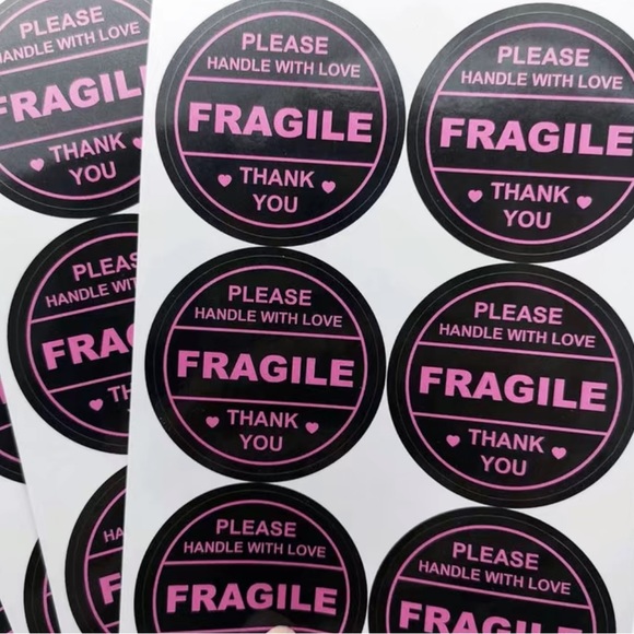 60 “Please Handle With Love” BLACK 2” Stickers - Picture 2 of 3